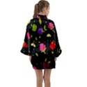 Vector Seamless Summer Fruits Pattern Colorful Cartoon Background Long Sleeve Satin Kimono View2