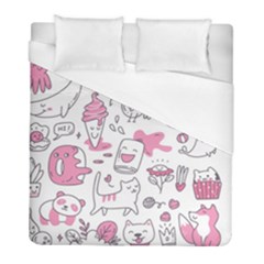 Set Kawaii Doodles Duvet Cover (full/ Double Size) by Vaneshart