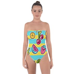 Summer Fruits Patterns Tie Back One Piece Swimsuit by Vaneshart