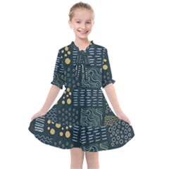 Mixed Background Patterns Kids  All Frills Chiffon Dress by Vaneshart