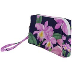 Vector Hand Drawn Orchid Flower Pattern Wristlet Pouch Bag (small) by Sobalvarro