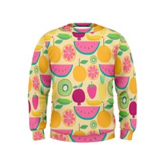 Seamless Pattern With Fruit Vector Illustrations Gift Wrap Design Kids  Sweatshirt by Vaneshart