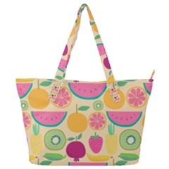 Seamless Pattern With Fruit Vector Illustrations Gift Wrap Design Full Print Shoulder Bag by Vaneshart