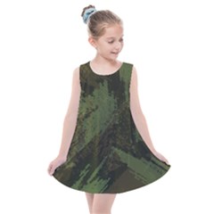 Camouflage Brush Strokes Background Kids  Summer Dress by Vaneshart