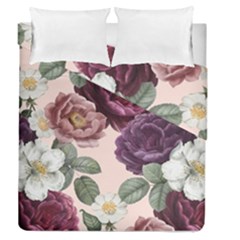 Romantic Floral Background Duvet Cover Double Side (queen Size) by Vaneshart