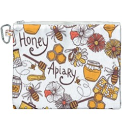 Honey Seamless Pattern Canvas Cosmetic Bag (xxxl) by Vaneshart