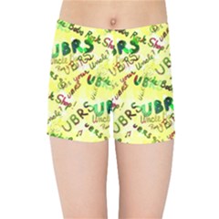 Ubrs Yellow Kids  Sports Shorts by Rokinart