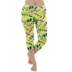 Ubrs Yellow Lightweight Velour Capri Yoga Leggings by Rokinart