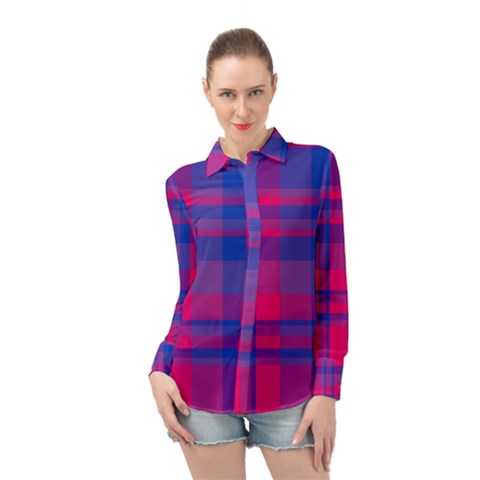 Bisexualplaid Long Sleeve Chiffon Shirt by NanaLeonti