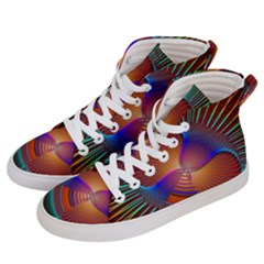 Lines Rays Background Light Rainbow Men s Hi-top Skate Sneakers by Bajindul