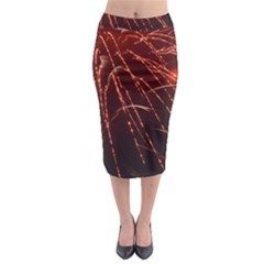 Fireworks Red Orange Yellow Midi Pencil Skirt by Bajindul