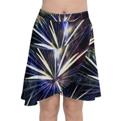 Fireworks Rocket Night Lights Chiffon Wrap Front Skirt by HermanTelo