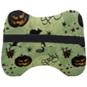 Funny Halloween Pattern With Witch, Cat And Pumpkin Head Support Cushion View2