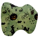 Funny Halloween Pattern With Witch, Cat And Pumpkin Head Support Cushion View3