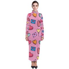 Candy Pattern Turtleneck Maxi Dress by Sobalvarro