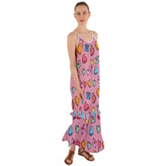 Candy Pattern Cami Maxi Ruffle Chiffon Dress by Sobalvarro