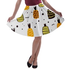 Pineapples A-line Skater Skirt by Sobalvarro