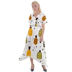 Pineapples Cross Front Sharkbite Hem Maxi Dress by Sobalvarro