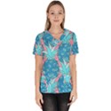 Pineapples Women s V-Neck Scrub Top View1