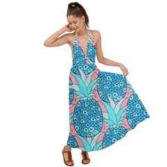 Pineapples Backless Maxi Beach Dress by Sobalvarro