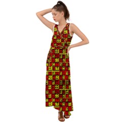 Rby 70 V-neck Chiffon Maxi Dress by ArtworkByPatrick