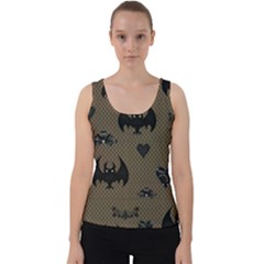 Cute Bat With Hearts Velvet Tank Top by FantasyWorld7