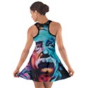 Albert Einstein Retro wall graffiti blue pink orange modern urban art grunge Cotton Racerback Dress View2