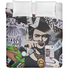 Frida Kahlo Brick Wall Graffiti Urban Art With Grunge Eye And Frog  Duvet Cover Double Side (california King Size) by snek