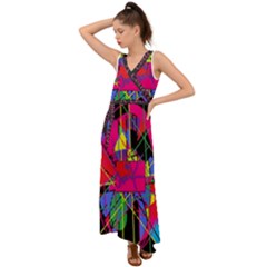 Club Fitstyle Fitness By Traci K V-neck Chiffon Maxi Dress by tracikcollection