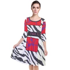 Striped By Traci K Quarter Sleeve Waist Band Dress by tracikcollection