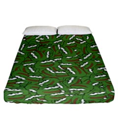 Pepe The Frog Face Pattern Green Kekistan Meme Fitted Sheet (california King Size) by snek