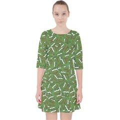 Pepe The Frog Face Pattern Green Kekistan Meme Pocket Dress by snek