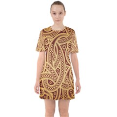 Fine Pattern Sixties Short Sleeve Mini Dress by Sobalvarro