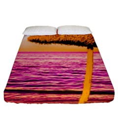 Pop Art Beach Umbrella  Fitted Sheet (queen Size) by essentialimage