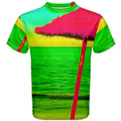 Pop Art Beach Umbrella Men s Cotton Tee by essentialimage