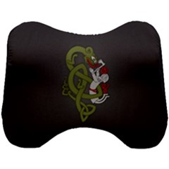 Pepe The Frog Rare Celtic Viking Norse Dragon Pattern Deus Vult Medieval Wojak Crusader Head Support Cushion by snek