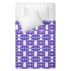 Purple  White  Abstract Pattern Duvet Cover Double Side (single Size) by BrightVibesDesign