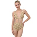 Yellow  White  Abstract Pattern Tied Up Two Piece Swimsuit View1