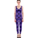 Purple Black Abstract Pattern One Piece Catsuit View1