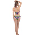 Bright  Circle Abstract Black Green Pink Blue Cross Front Halter Bikini Set View2