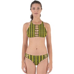 Circles Lines Black Yellow Perfectly Cut Out Bikini Set by BrightVibesDesign