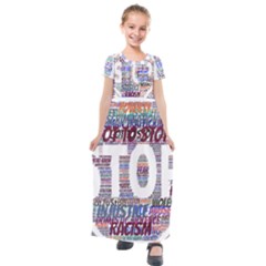 Human Trafficking In Blue Classic Logo Final Kids  Short Sleeve Maxi Dress by gottostop