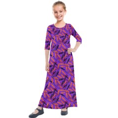 Halloween Candy Kids  Quarter Sleeve Maxi Dress by bloomingvinedesign