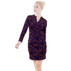 Halloween Candy On Black Button Long Sleeve Dress by bloomingvinedesign