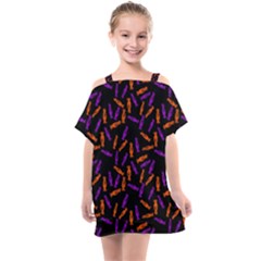 Halloween Candy On Black Kids  One Piece Chiffon Dress by bloomingvinedesign