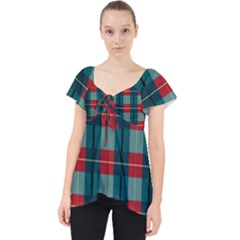 Pattern Texture Plaid Lace Front Dolly Top by Mariart