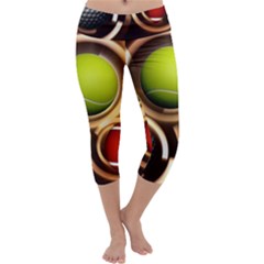 Sport Ball Tennis Golf Football Capri Yoga Leggings by HermanTelo