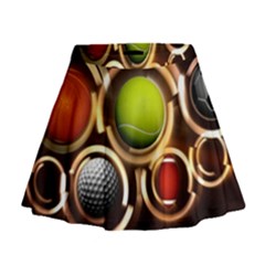 Sport Ball Tennis Golf Football Mini Flare Skirt by HermanTelo