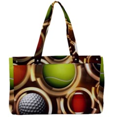 Sport Ball Tennis Golf Football Canvas Work Bag by HermanTelo