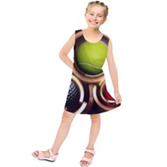 Sport Ball Tennis Golf Football Kids  Tunic Dress by HermanTelo